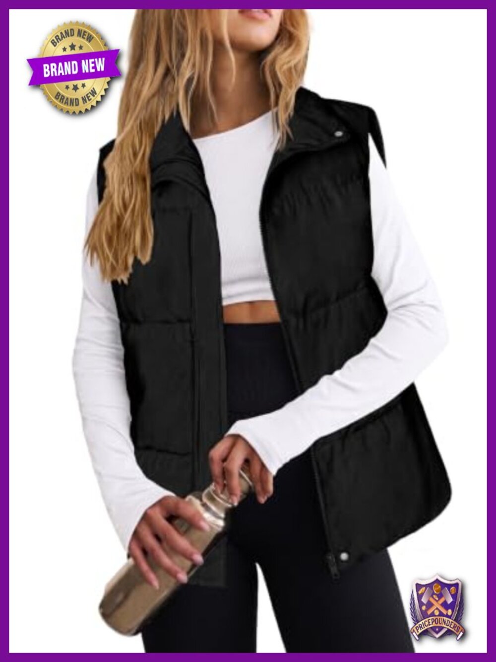 Zeagoo Women's Lightweight Puffer Vest Zip Up Sleeveless Winter Warm Padded